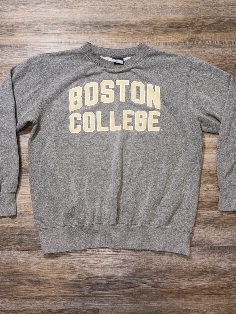 VTG MV Sport Boston College Sweatshirt Mens Large Gray Long Sleeve Spell-Out